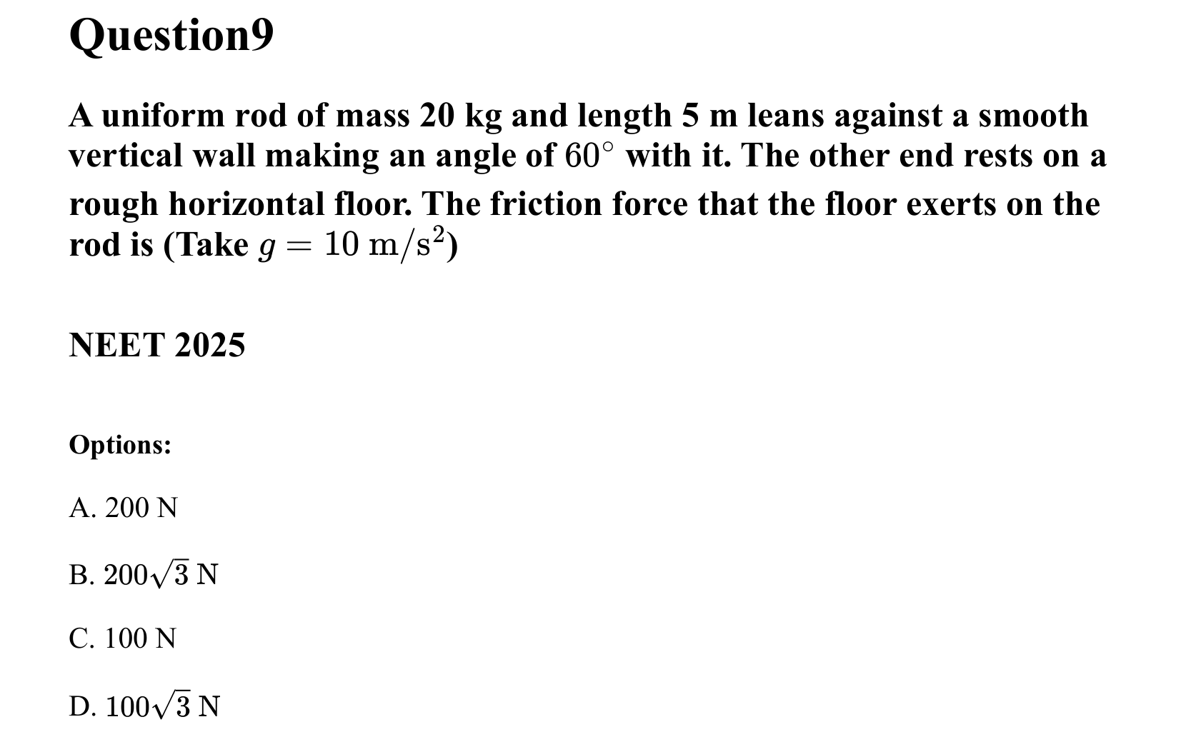 Rotational Motion question 9