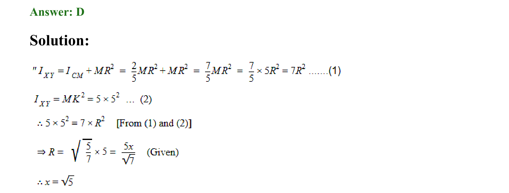 Rotational Motion solution 11