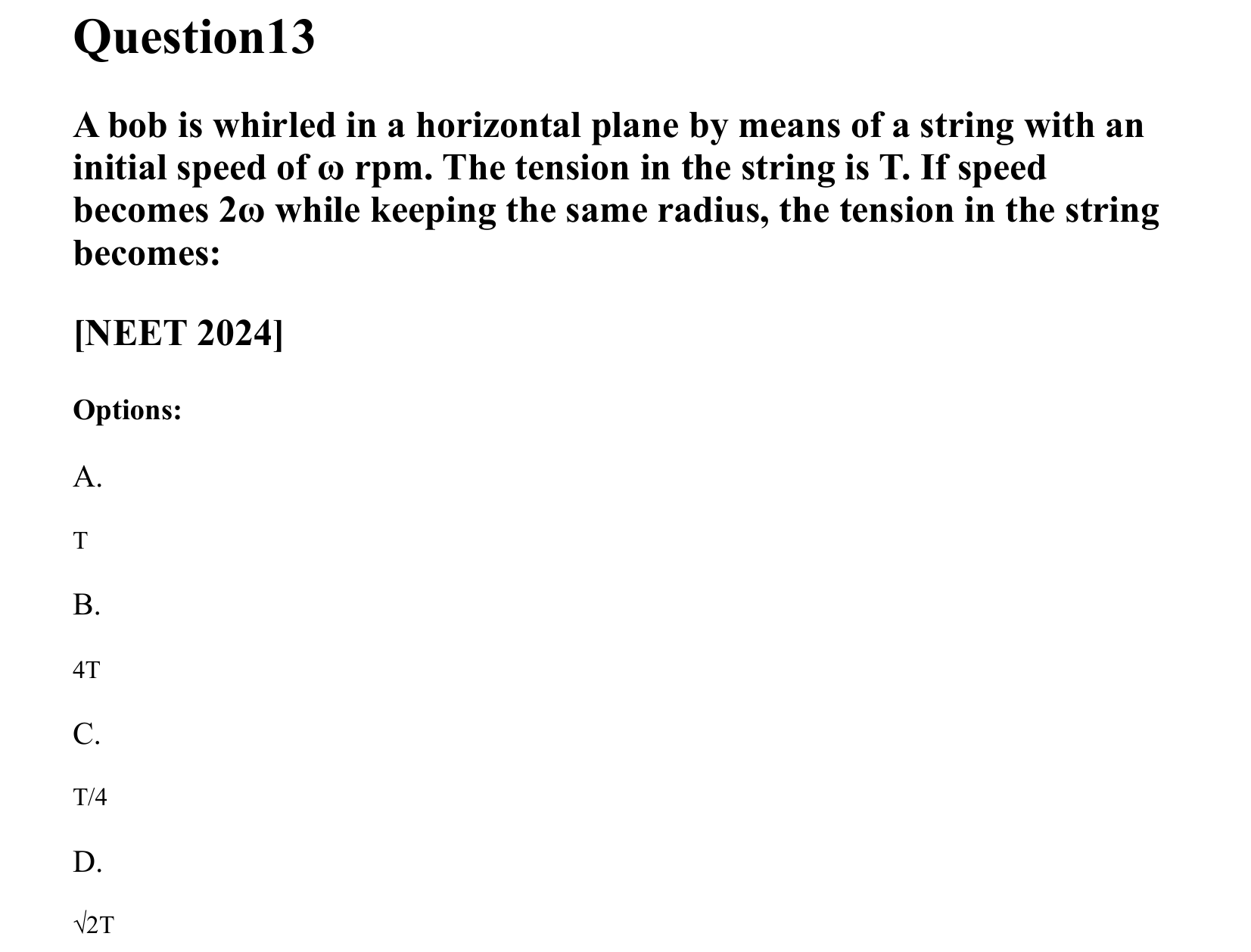 Rotational Motion question 13
