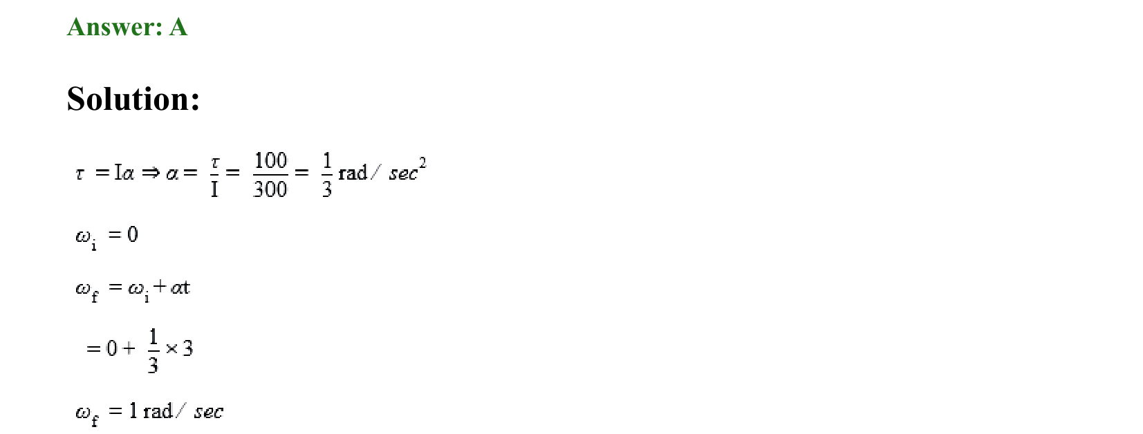 Rotational Motion solution 18
