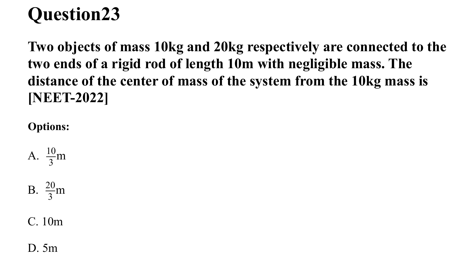 Rotational Motion question 23