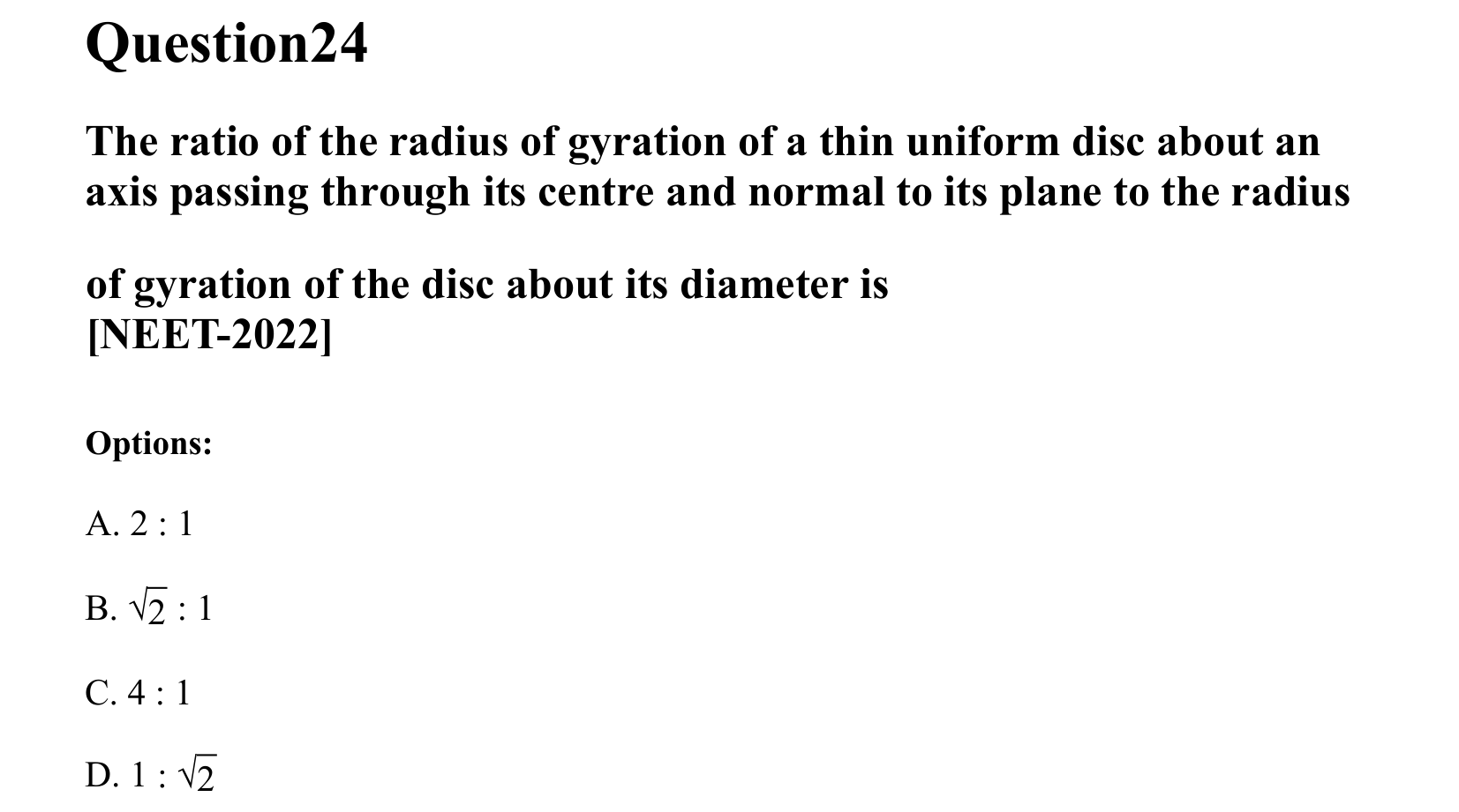 Rotational Motion question 24