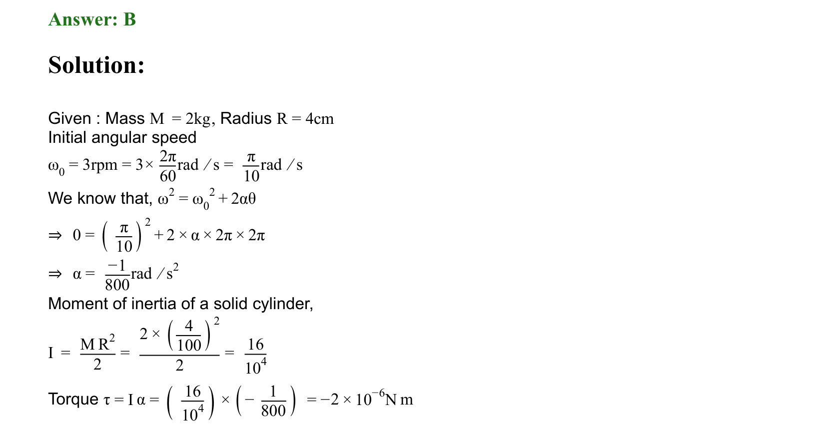 Rotational Motion solution 28