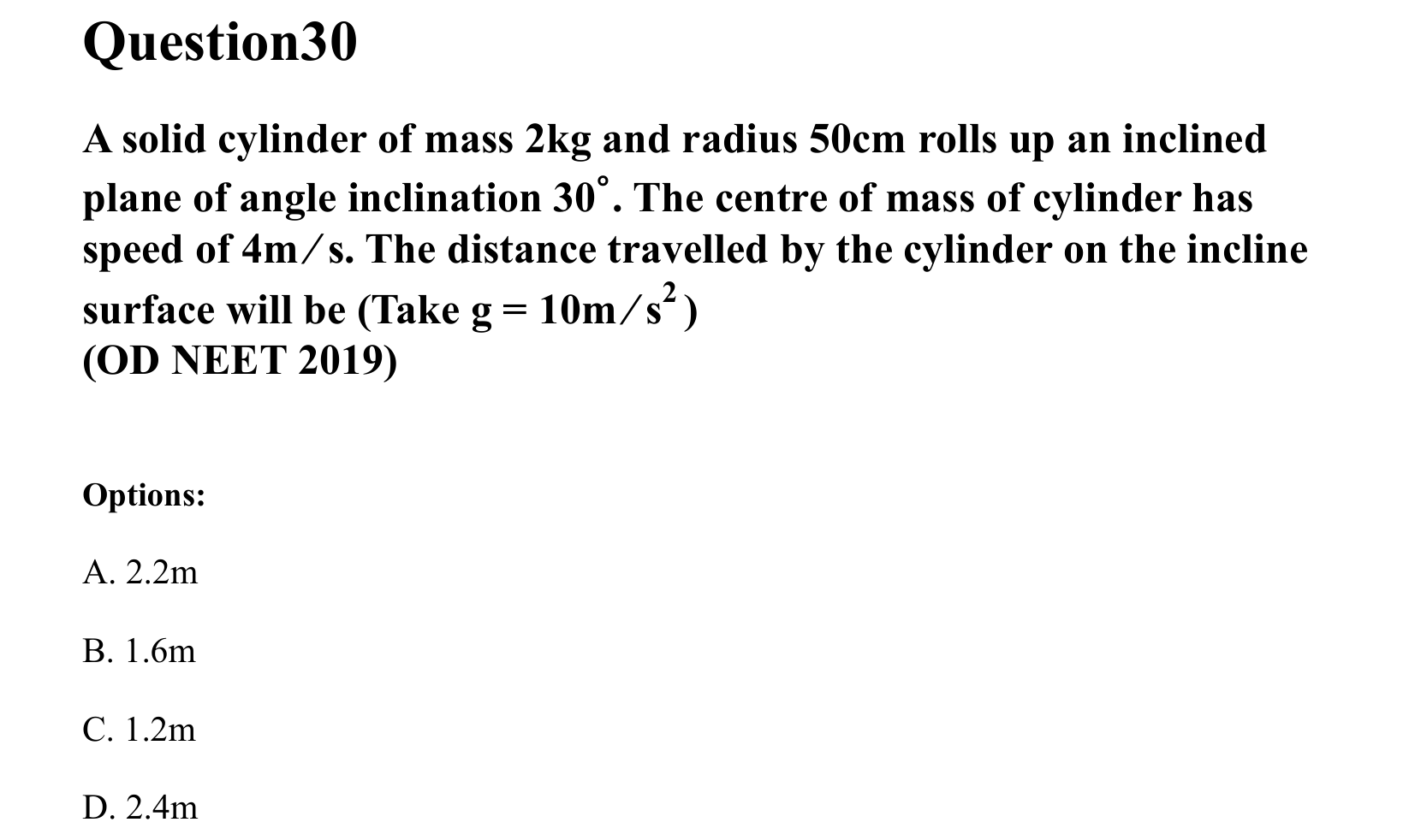 Rotational Motion question 30