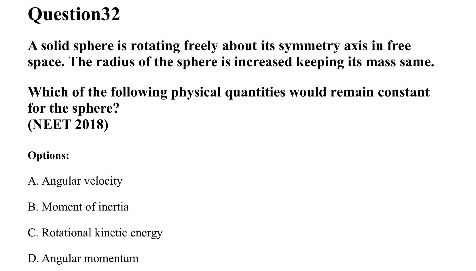 Rotational Motion question 32