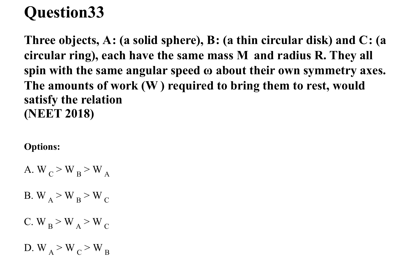 Rotational Motion question 33
