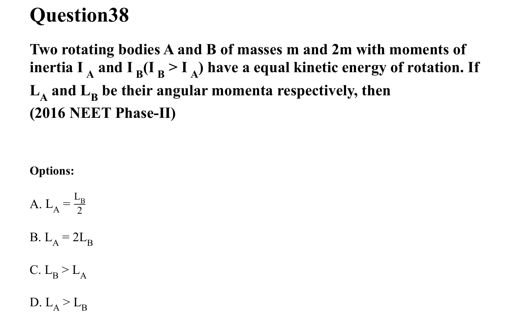 Rotational Motion question 38