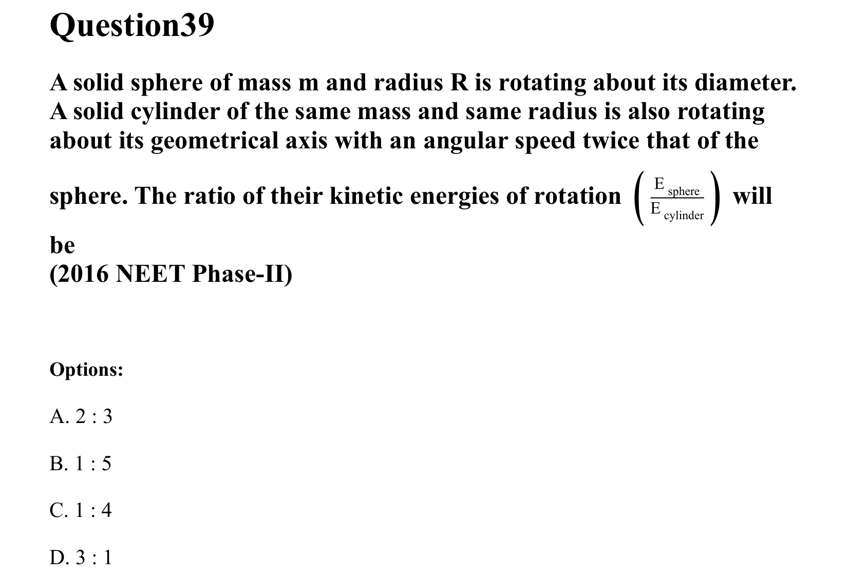 Rotational Motion question 39