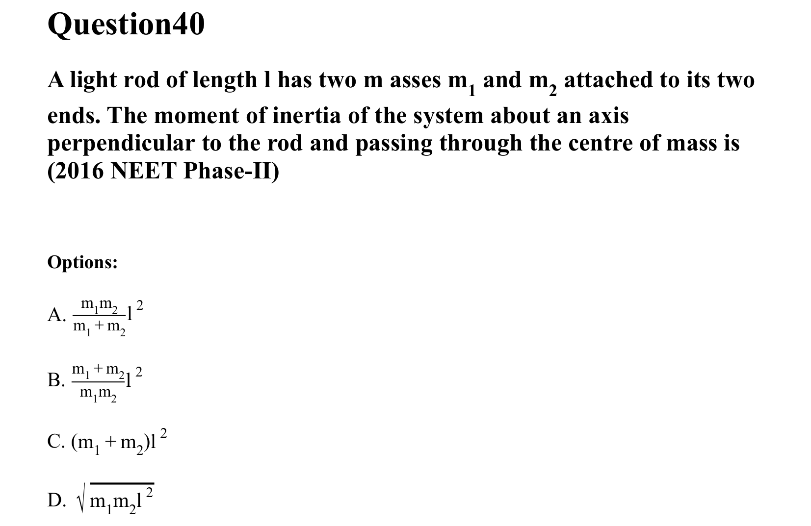 Rotational Motion question 40