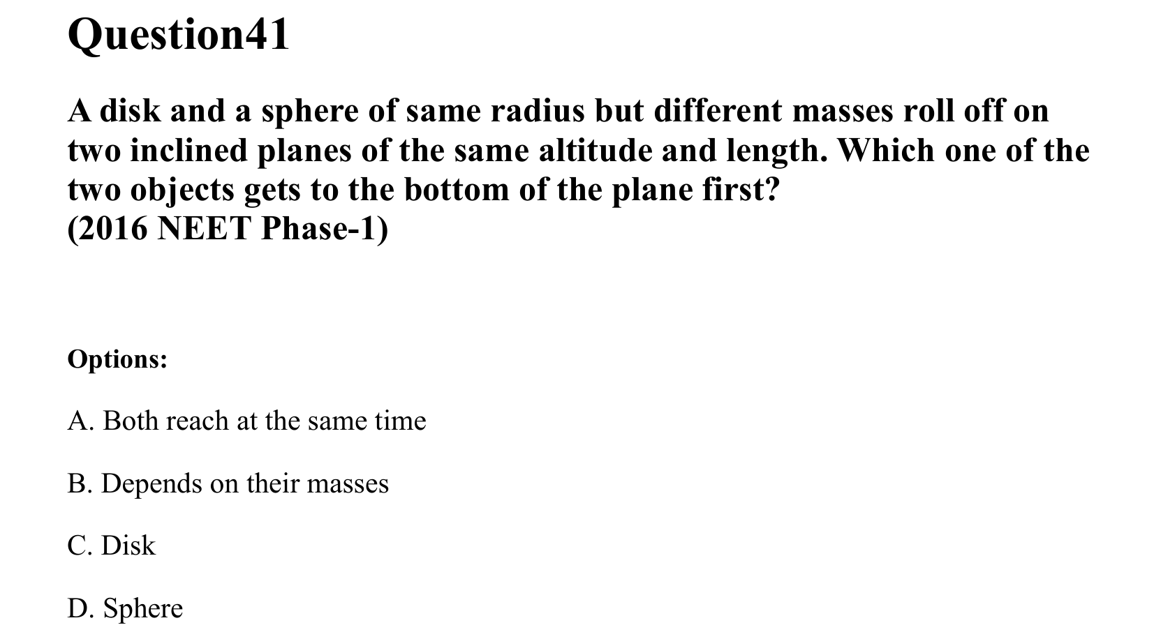 Rotational Motion question 41