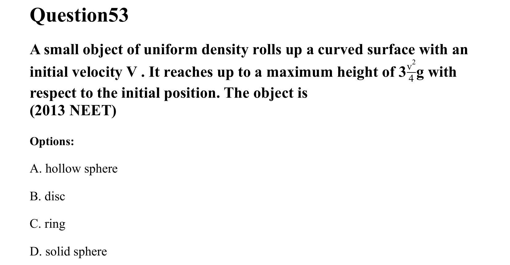 Rotational Motion question 53