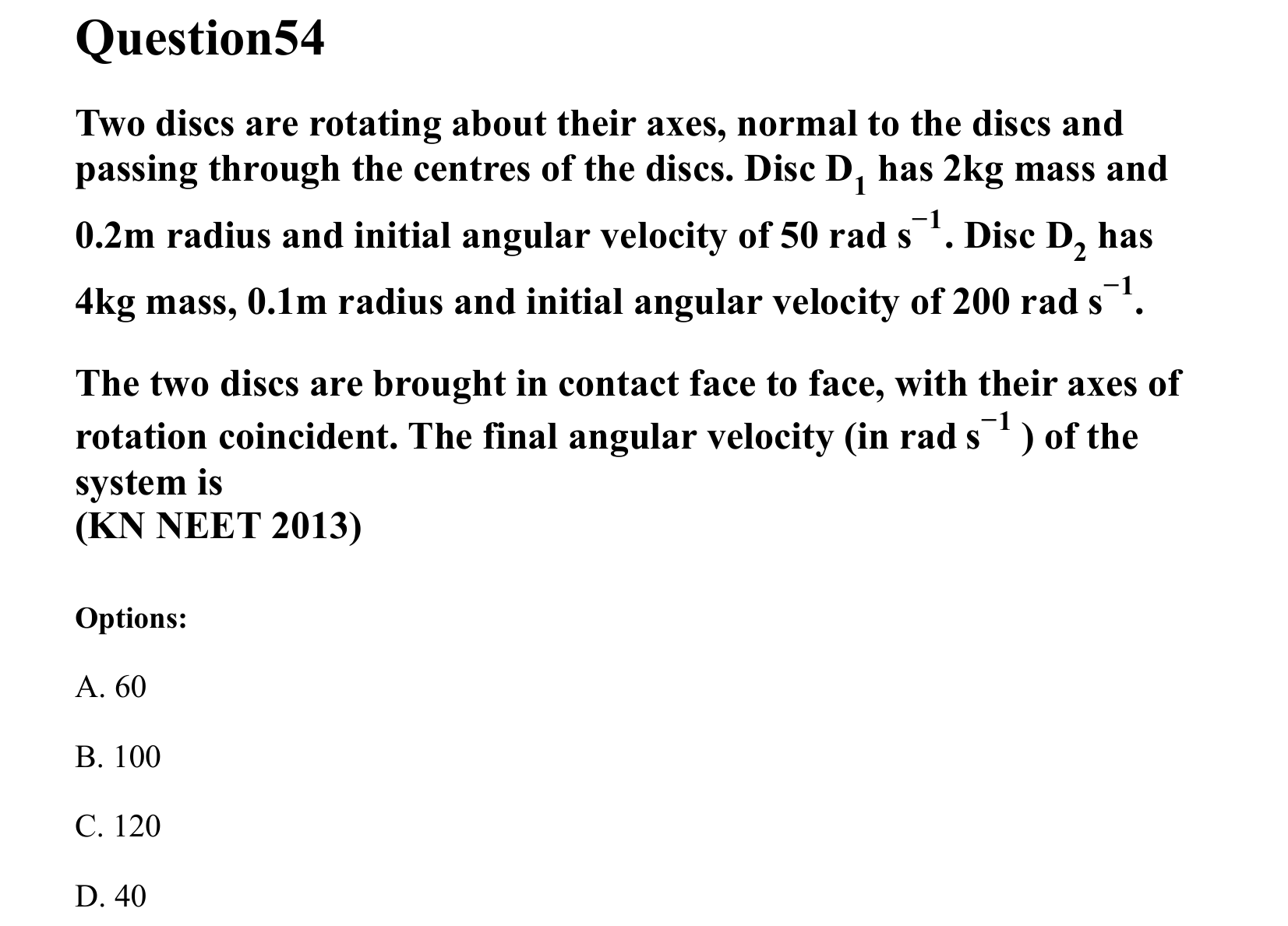 Rotational Motion question 54