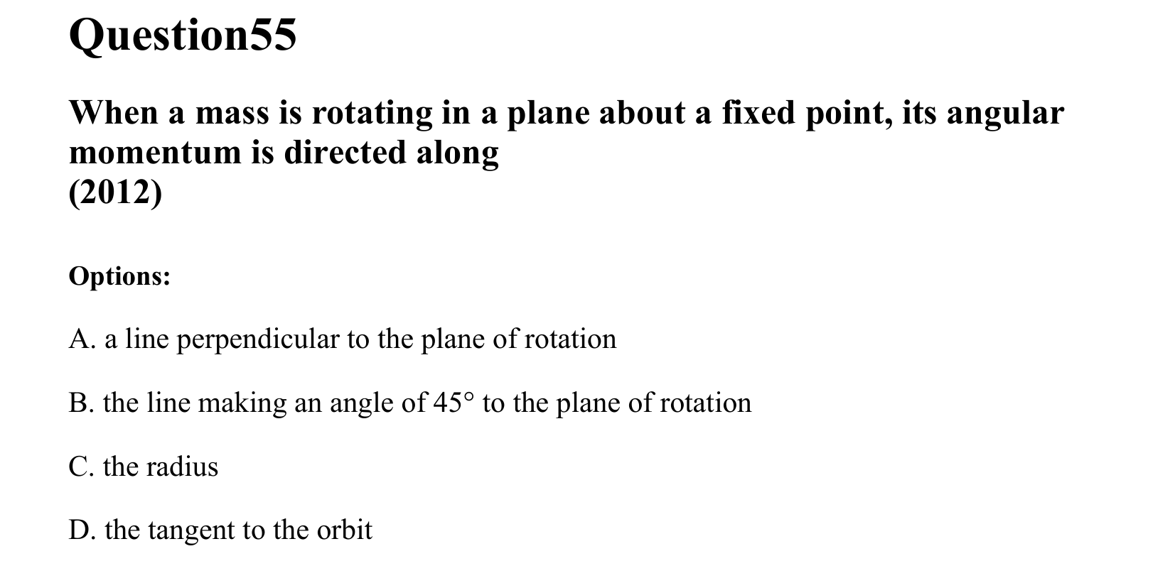 Rotational Motion question 55
