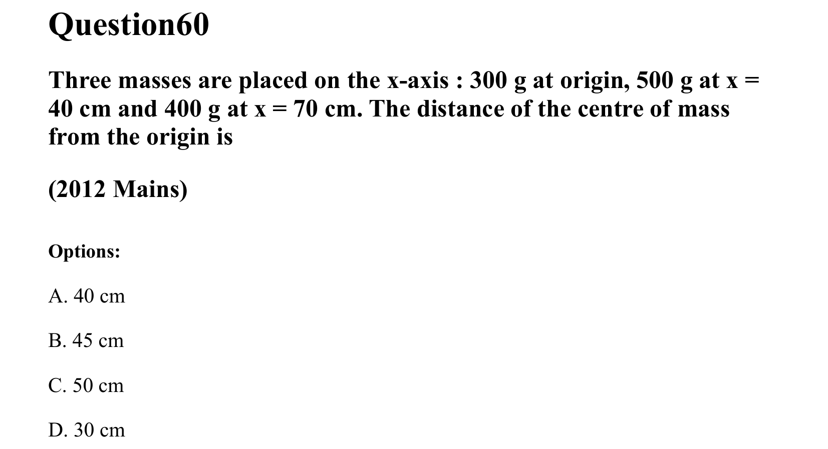 Rotational Motion question 60