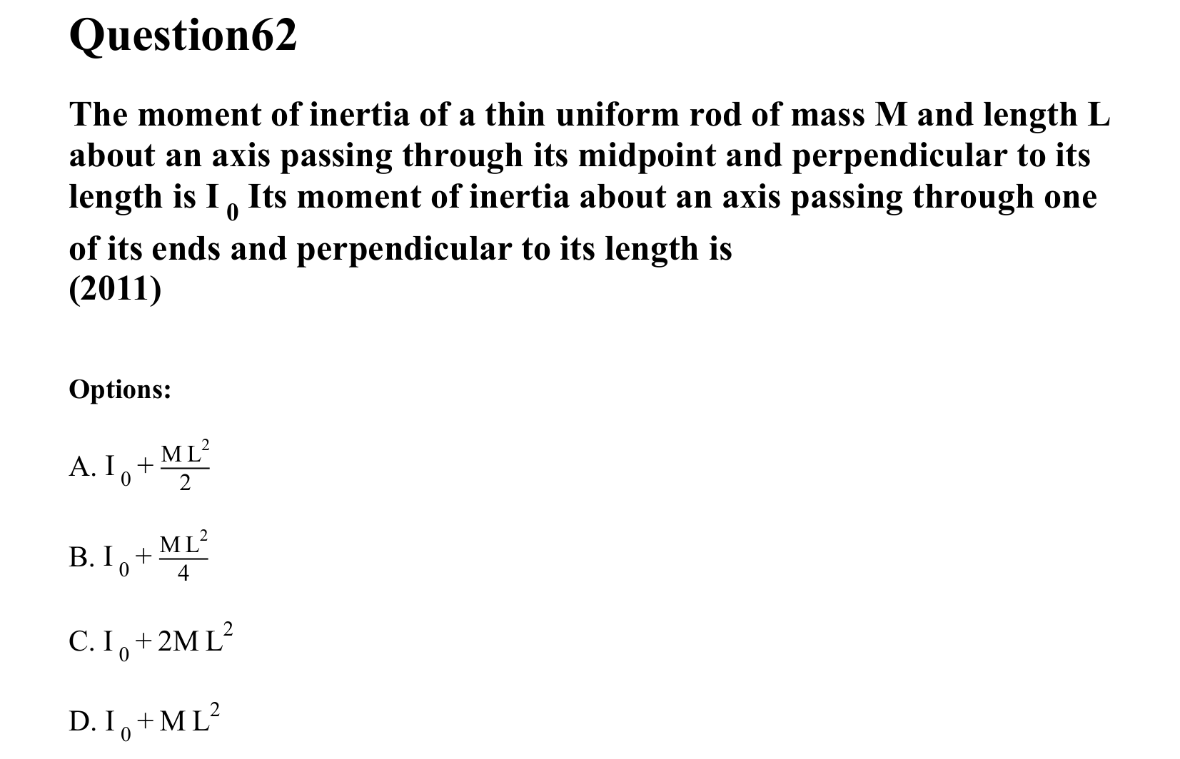 Rotational Motion question 62