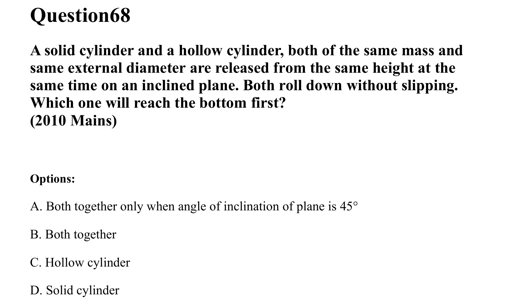 Rotational Motion question 68