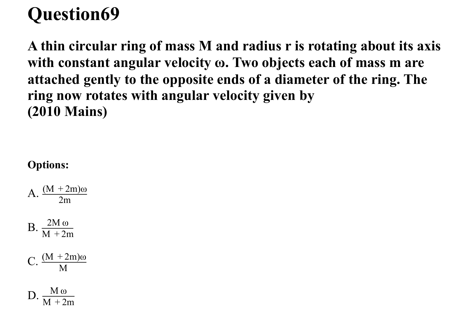 Rotational Motion question 69
