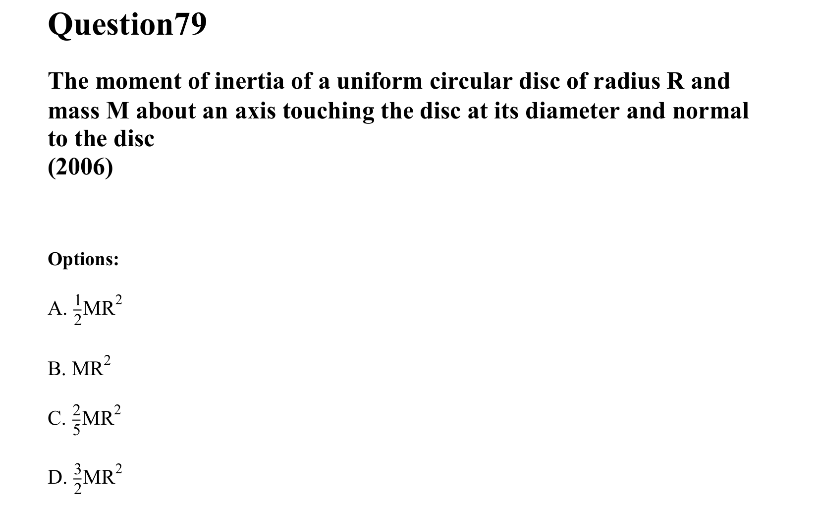 Rotational Motion question 79