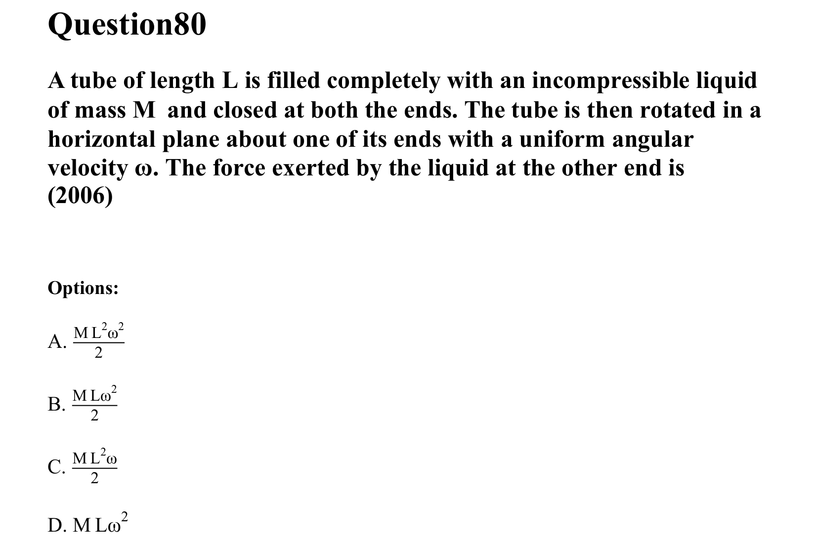 Rotational Motion question 80