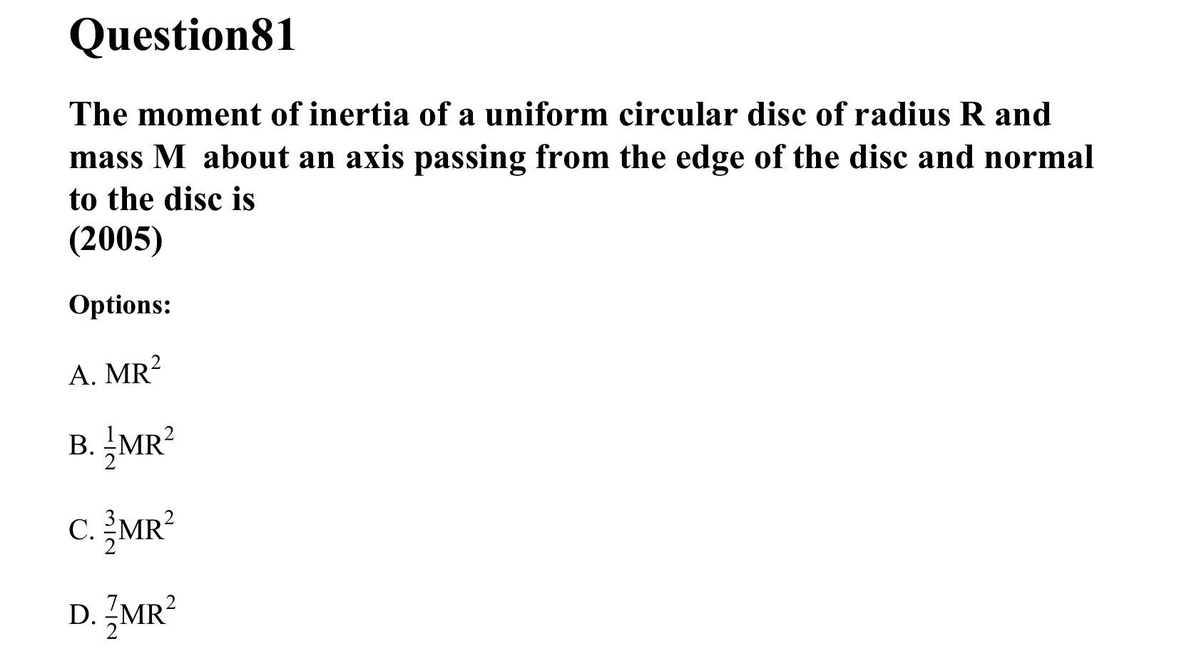 Rotational Motion question 81