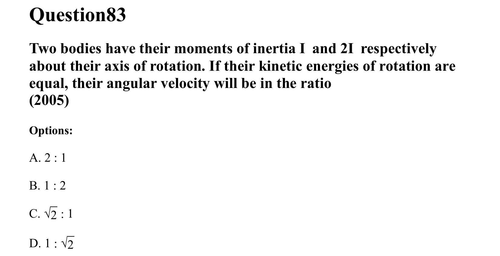 Rotational Motion question 83