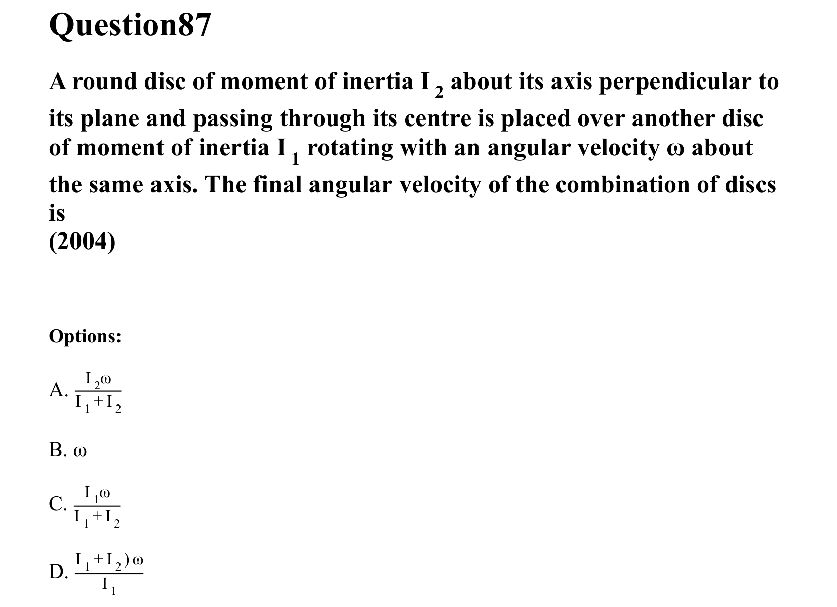 Rotational Motion question 87