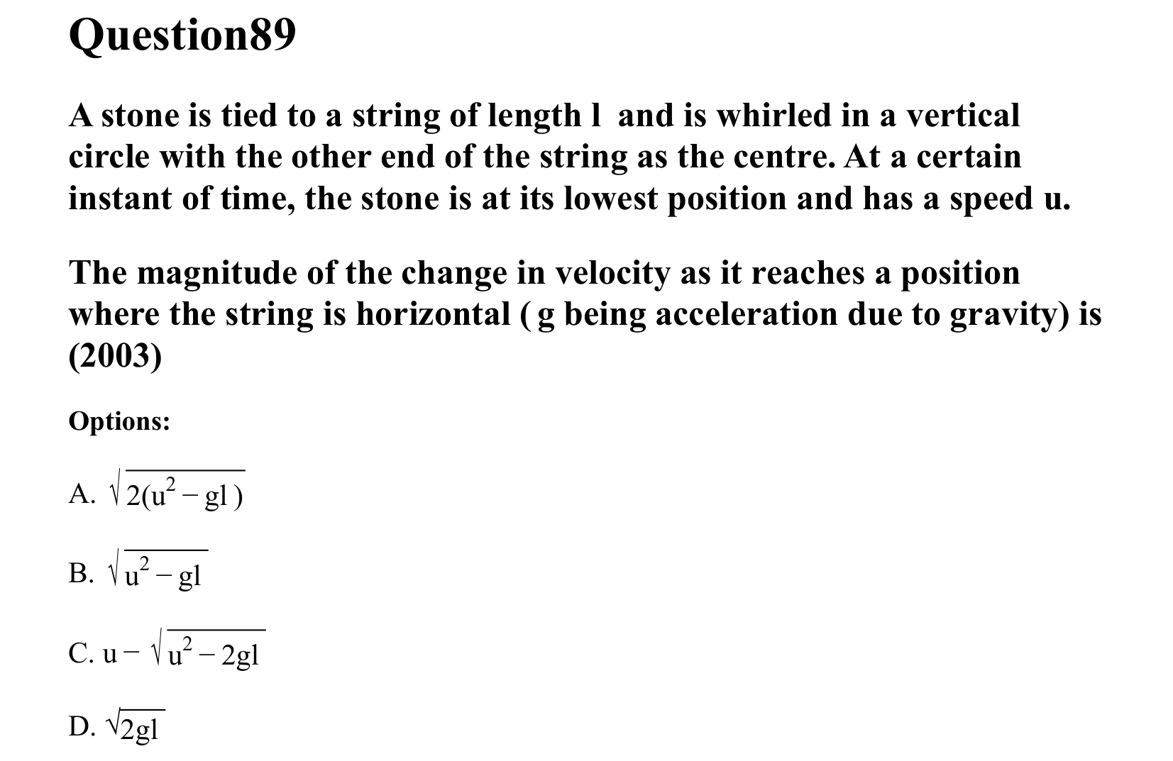 Rotational Motion question 89