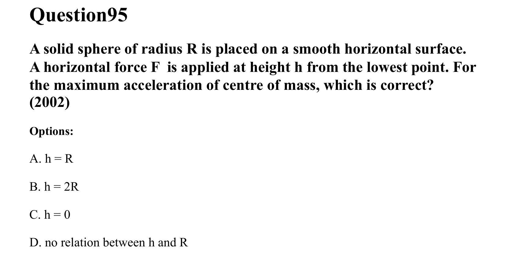 Rotational Motion question 95
