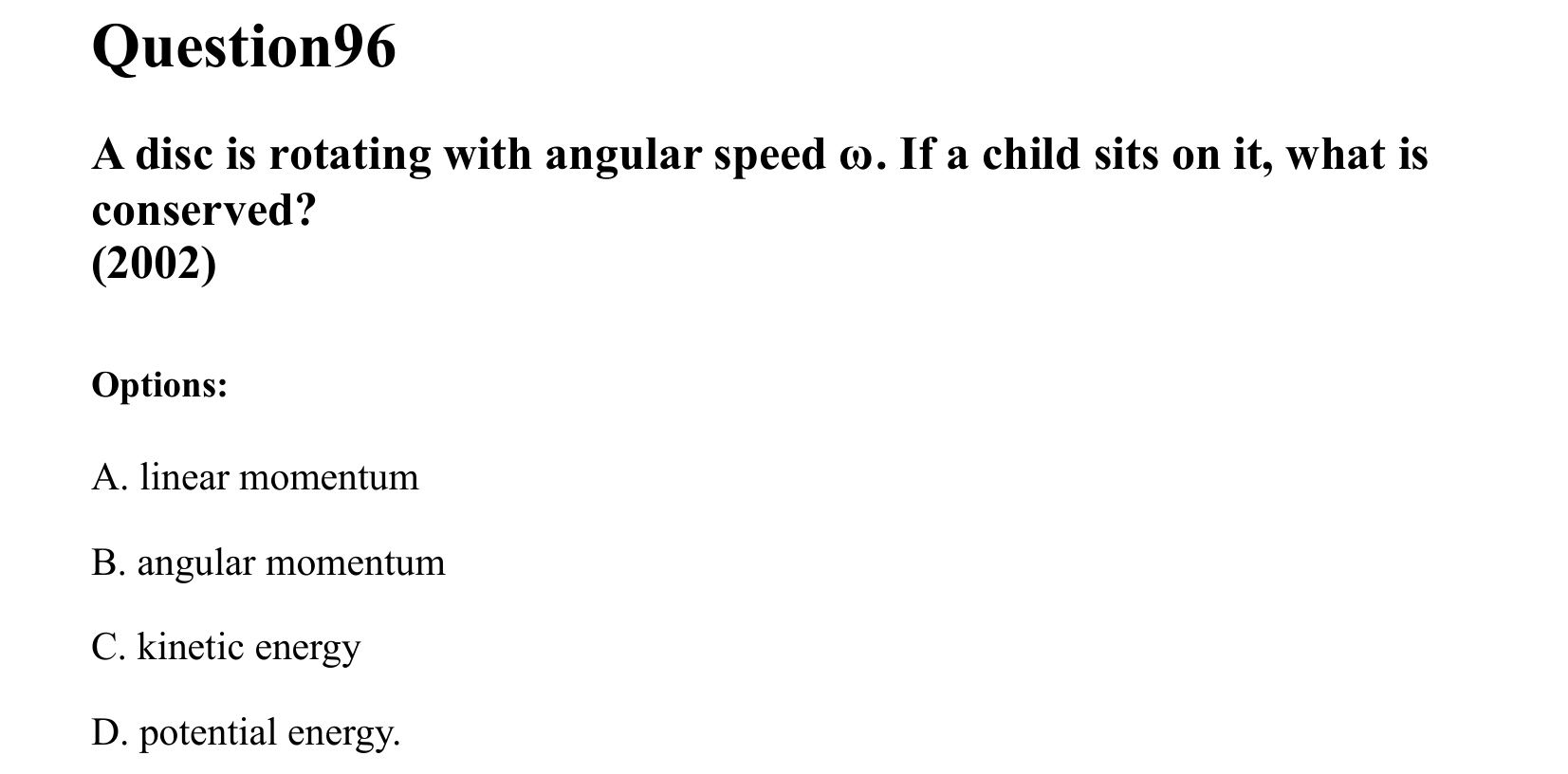 Rotational Motion question 96