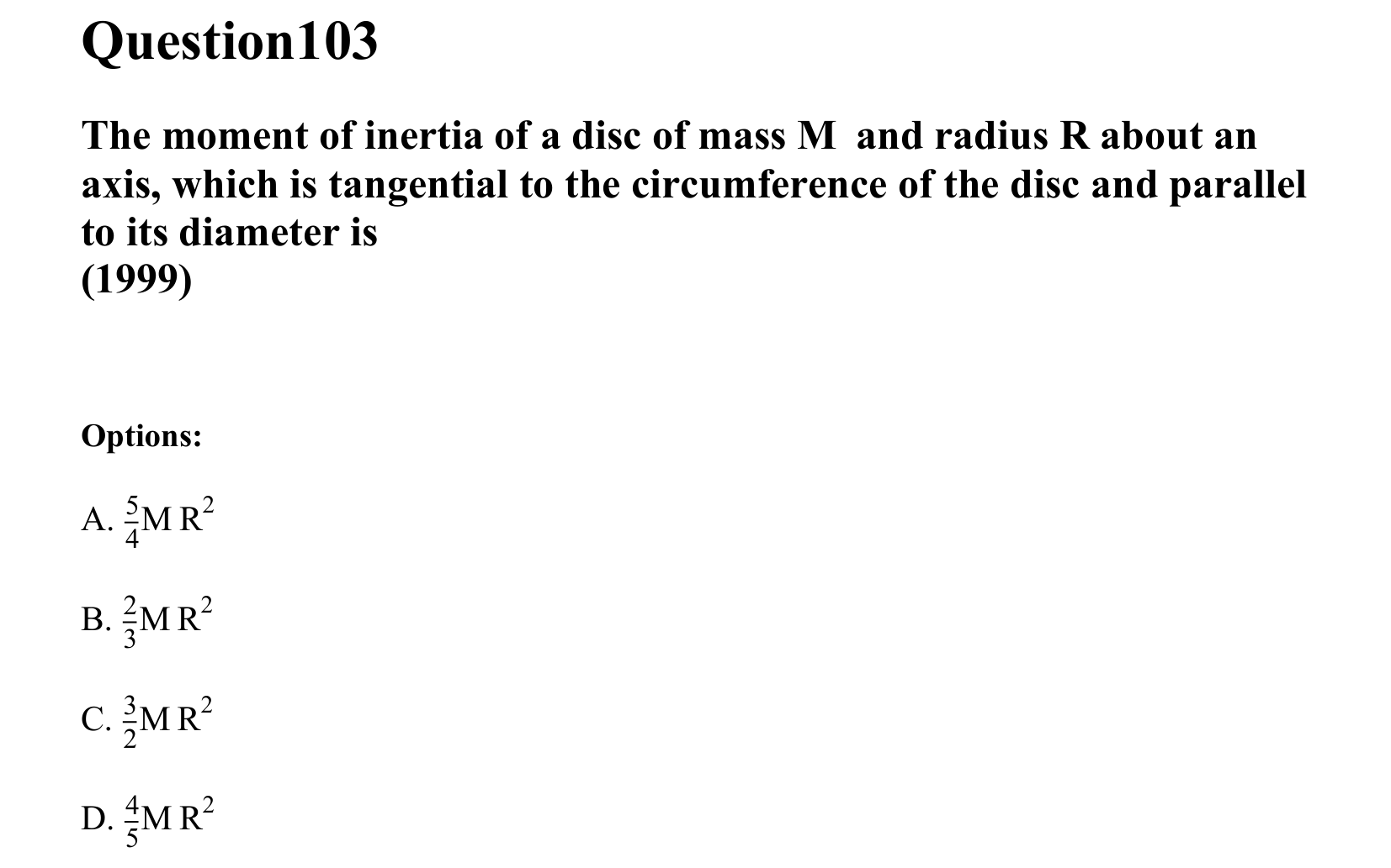 Rotational Motion question 103