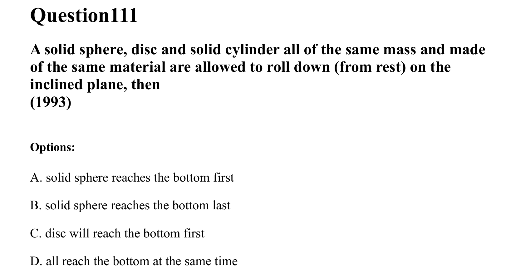 Rotational Motion question 111