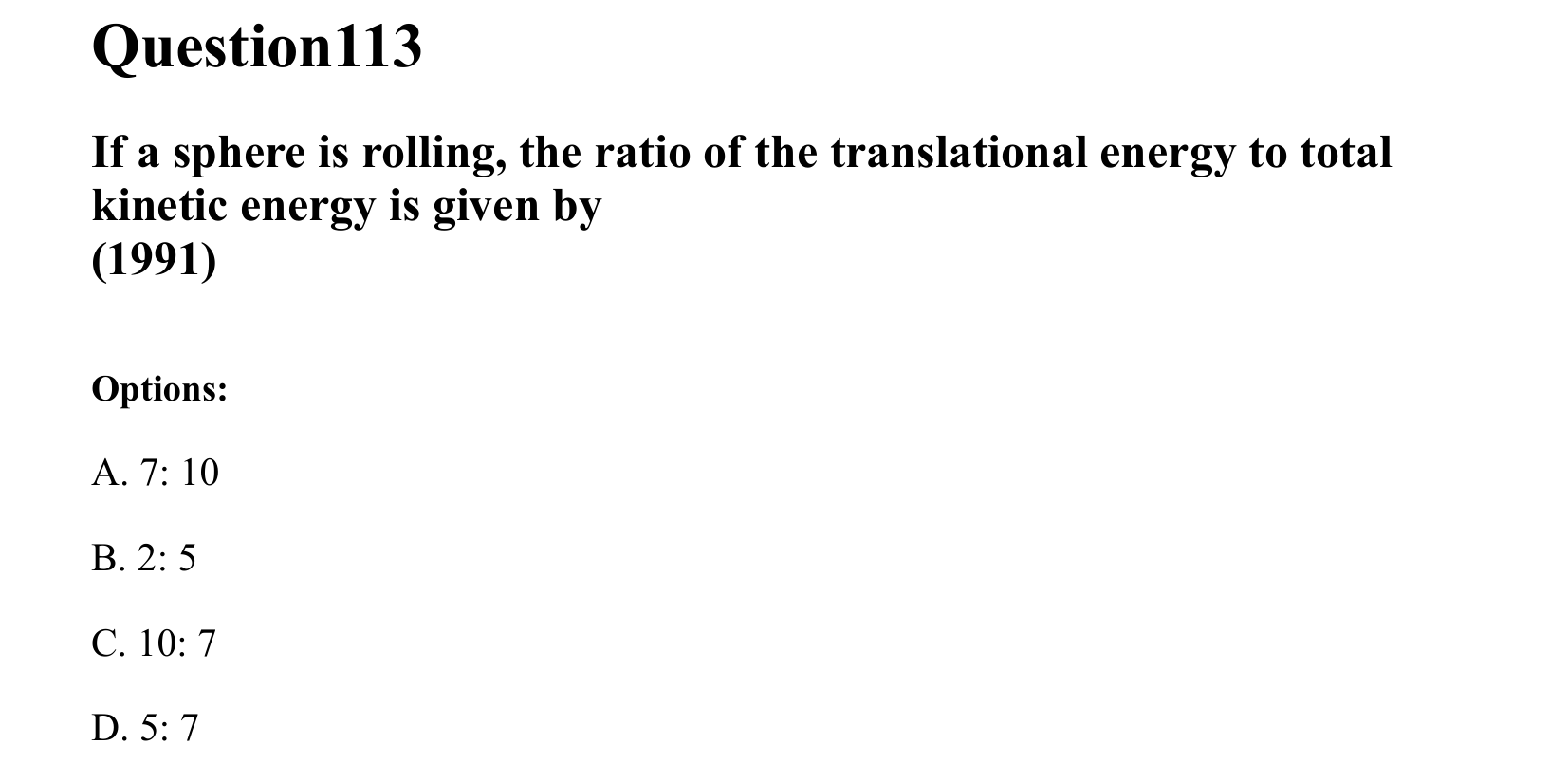 Rotational Motion question 113