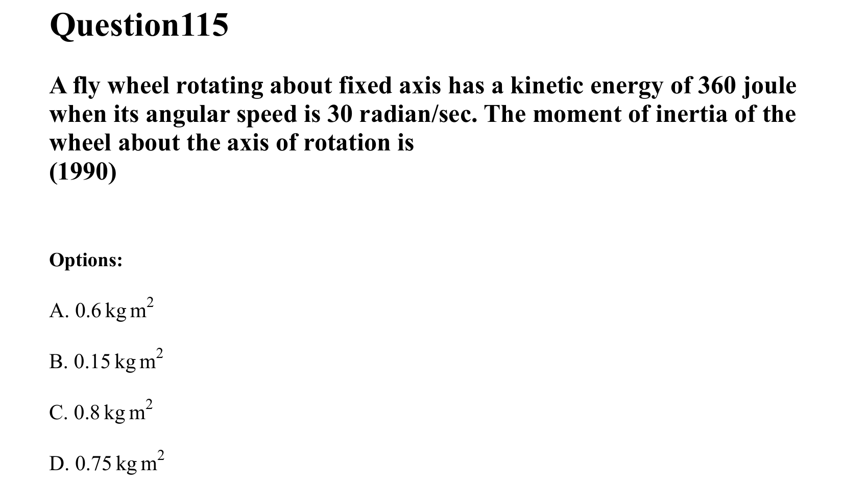 Rotational Motion question 115
