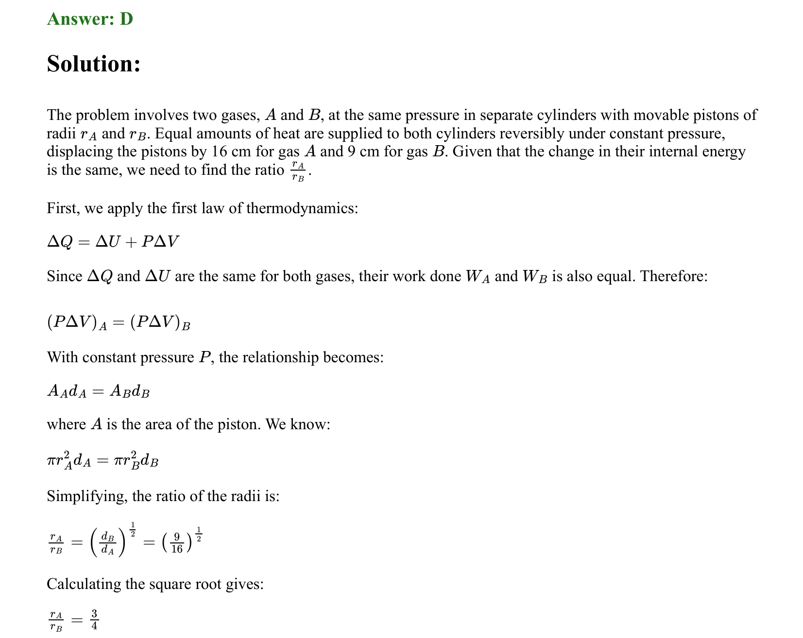 Thermal Properties Thermodynamics and Kinetic Theory solution 1