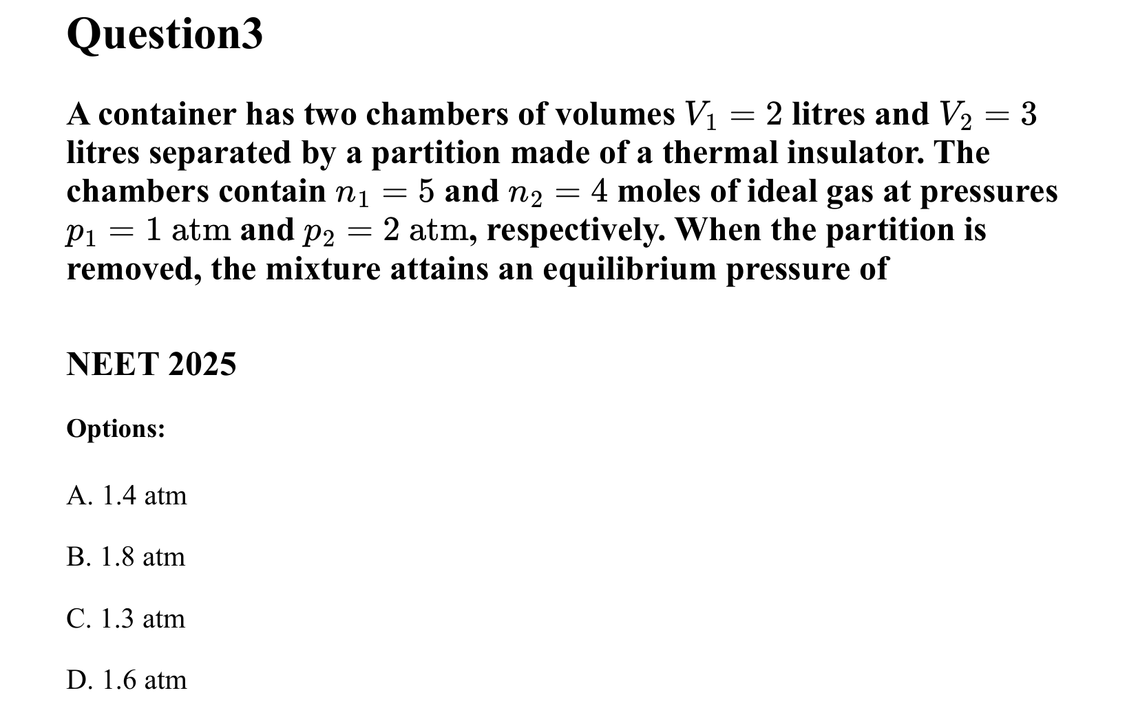 Thermal Properties Thermodynamics and Kinetic Theory question 3