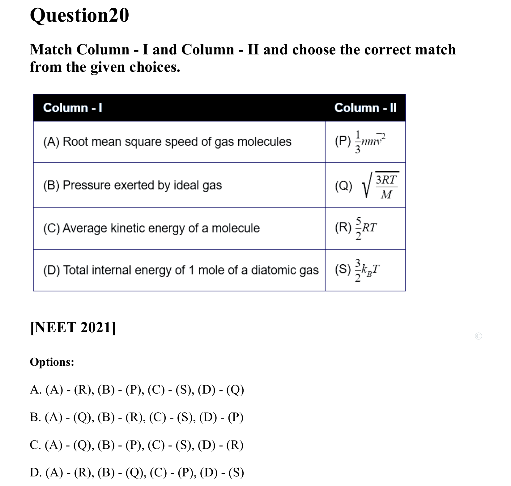 Thermal Properties Thermodynamics and Kinetic Theory question 20