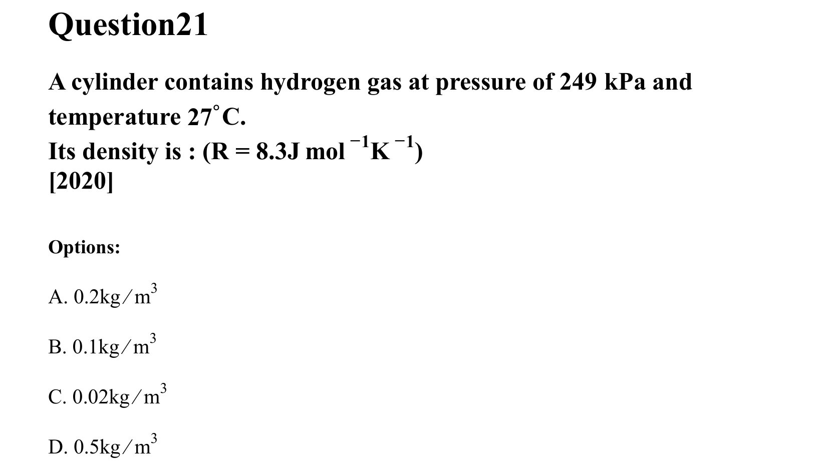 Thermal Properties Thermodynamics and Kinetic Theory question 21