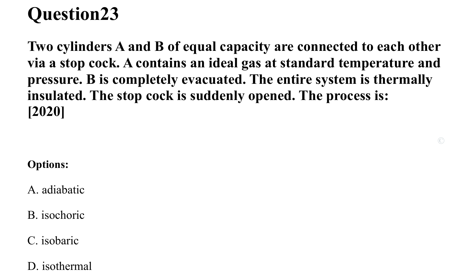 Thermal Properties Thermodynamics and Kinetic Theory question 23