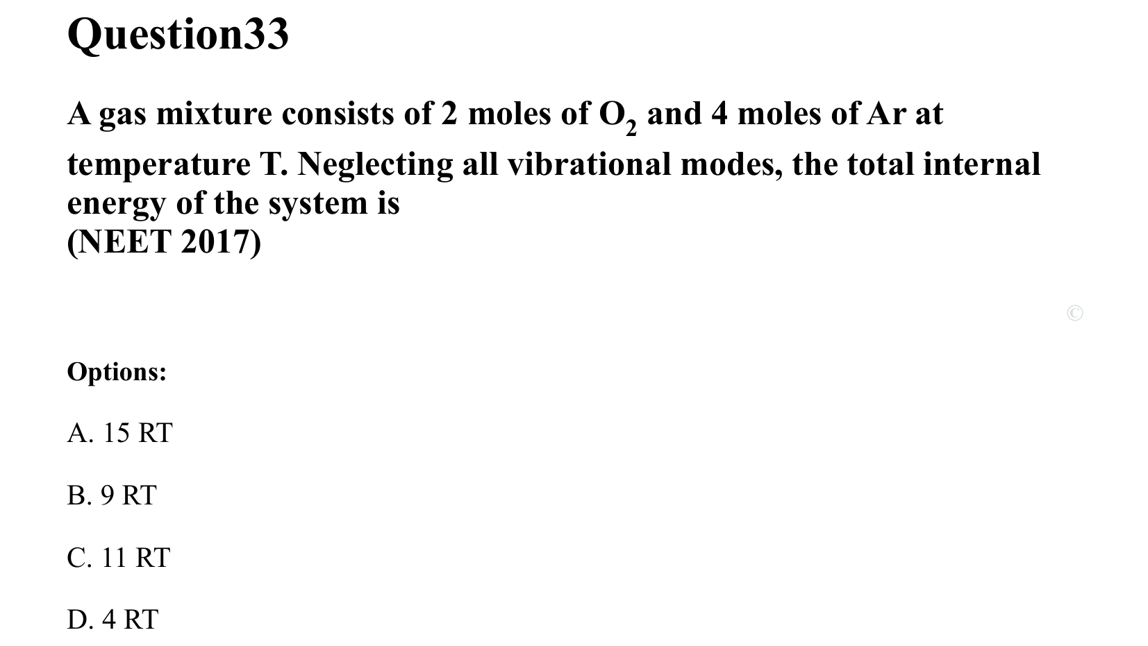 Thermal Properties Thermodynamics and Kinetic Theory question 33