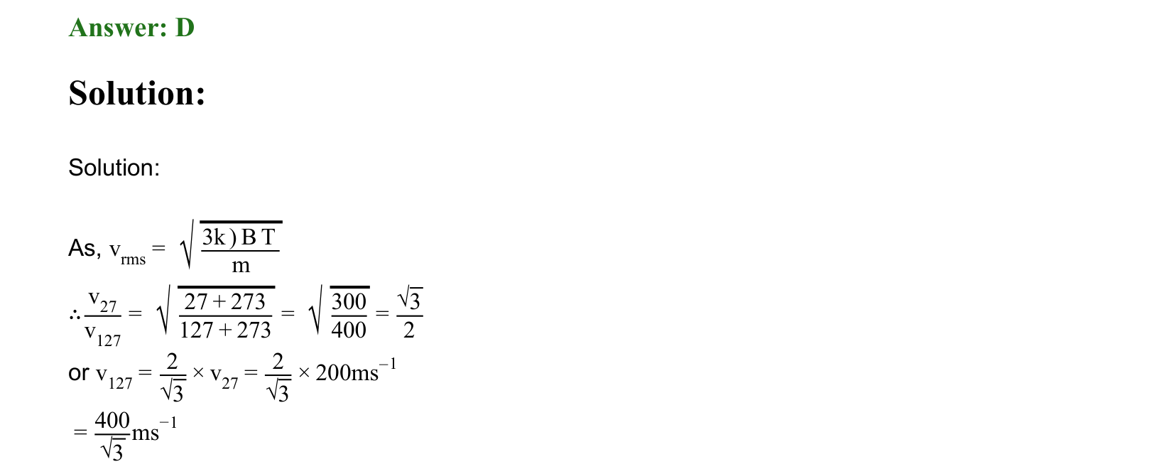 Thermal Properties Thermodynamics and Kinetic Theory solution 35