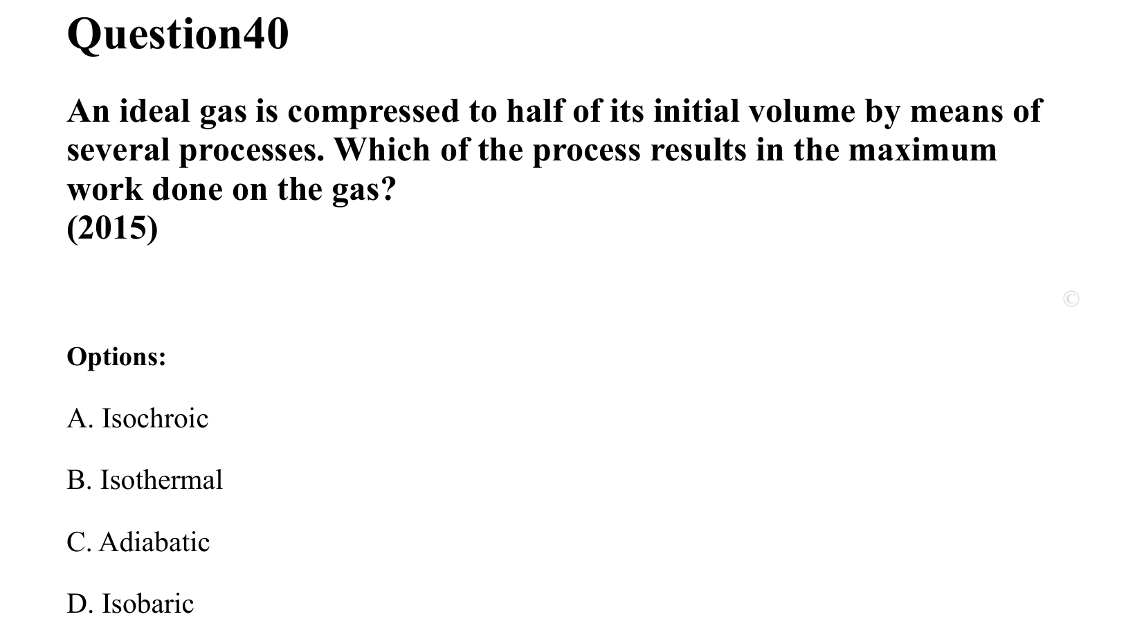Thermal Properties Thermodynamics and Kinetic Theory question 40