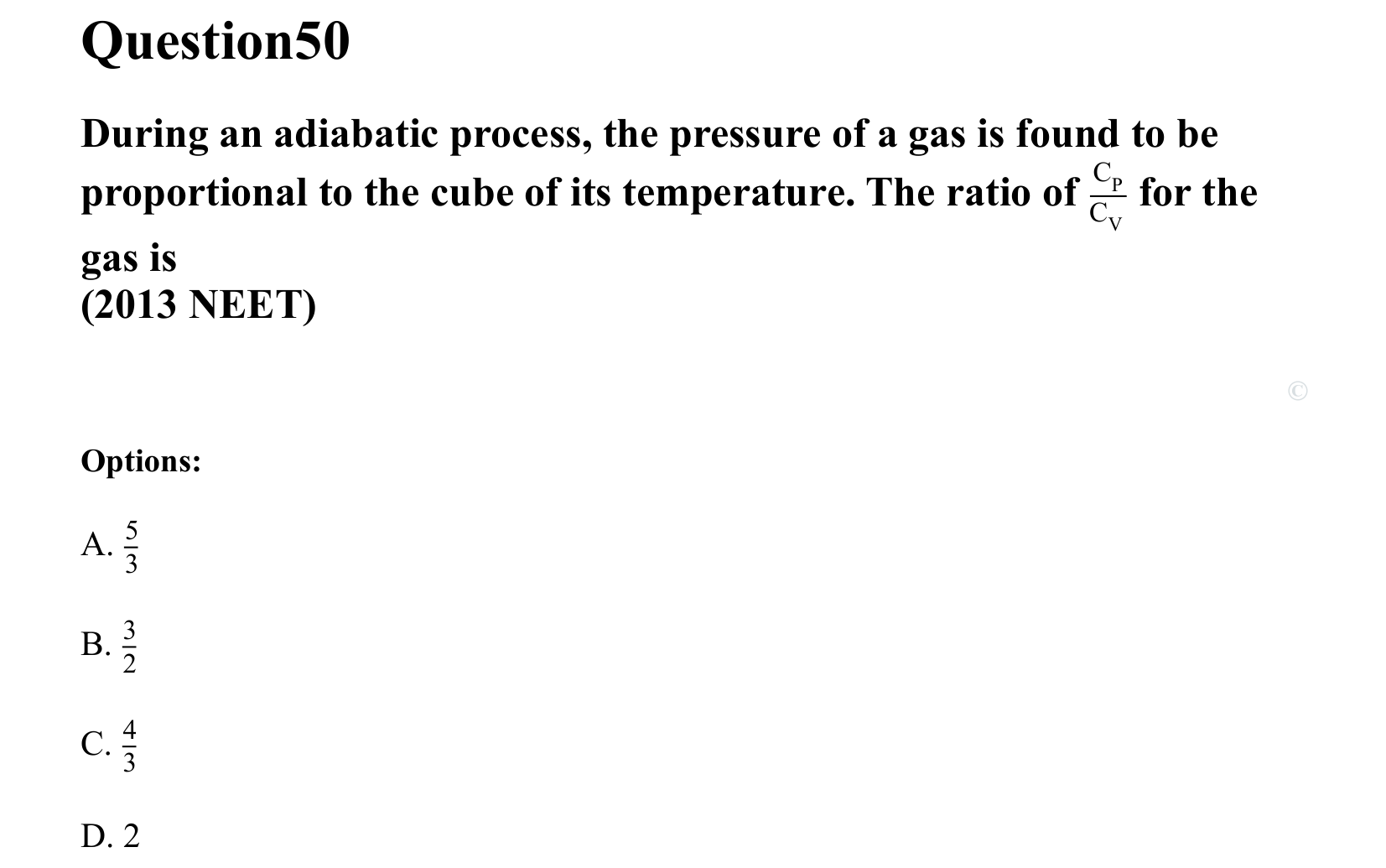 Thermal Properties Thermodynamics and Kinetic Theory question 50