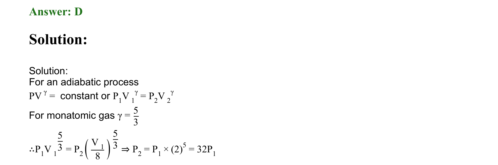 Thermal Properties Thermodynamics and Kinetic Theory solution 64