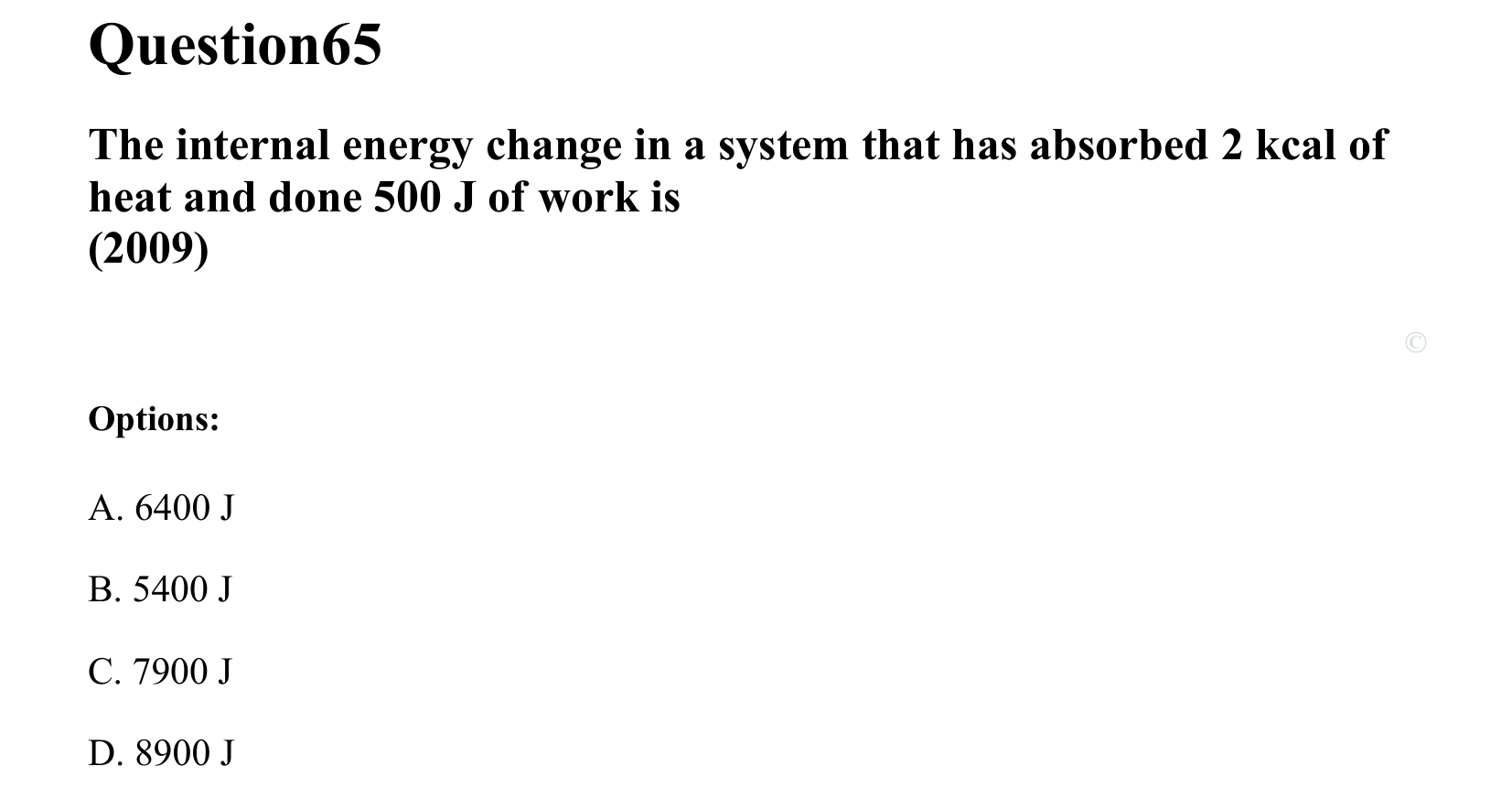 Thermal Properties Thermodynamics and Kinetic Theory question 65