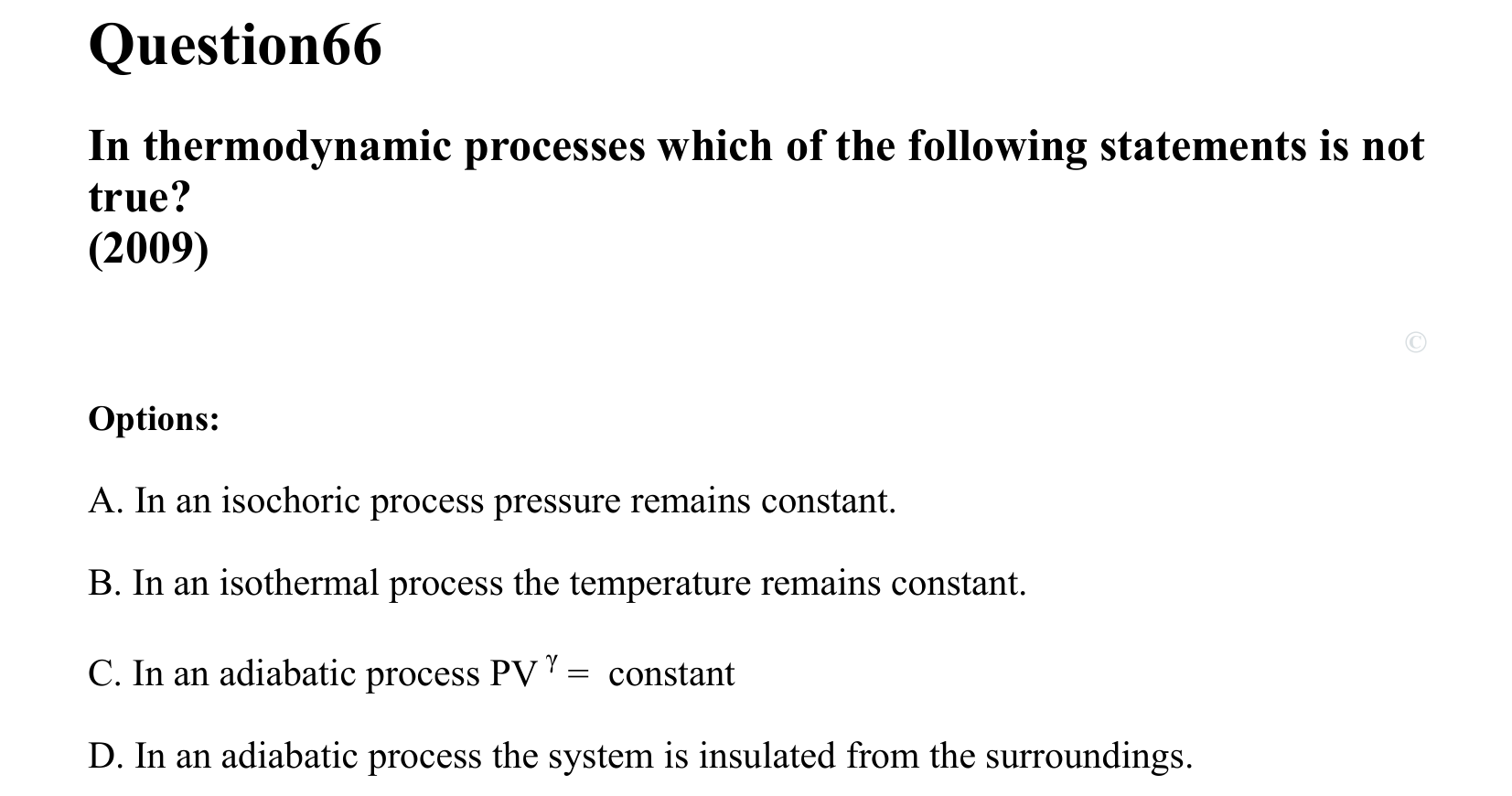 Thermal Properties Thermodynamics and Kinetic Theory question 66
