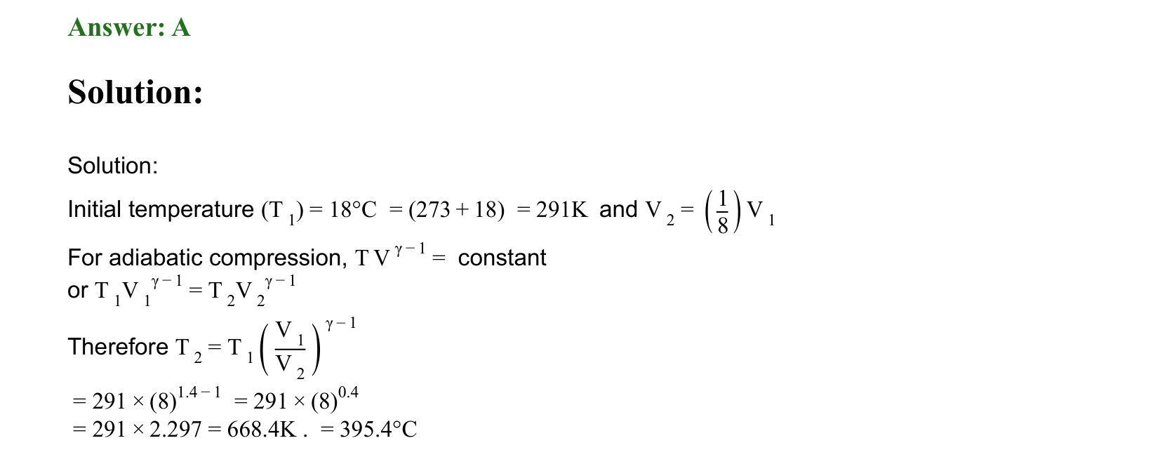 Thermal Properties Thermodynamics and Kinetic Theory solution 89