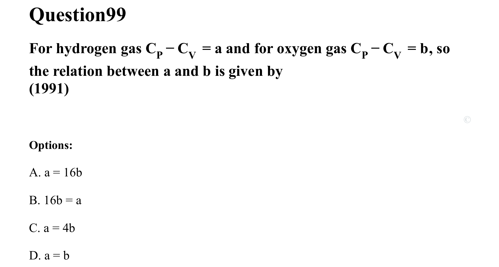 Thermal Properties Thermodynamics and Kinetic Theory question 99