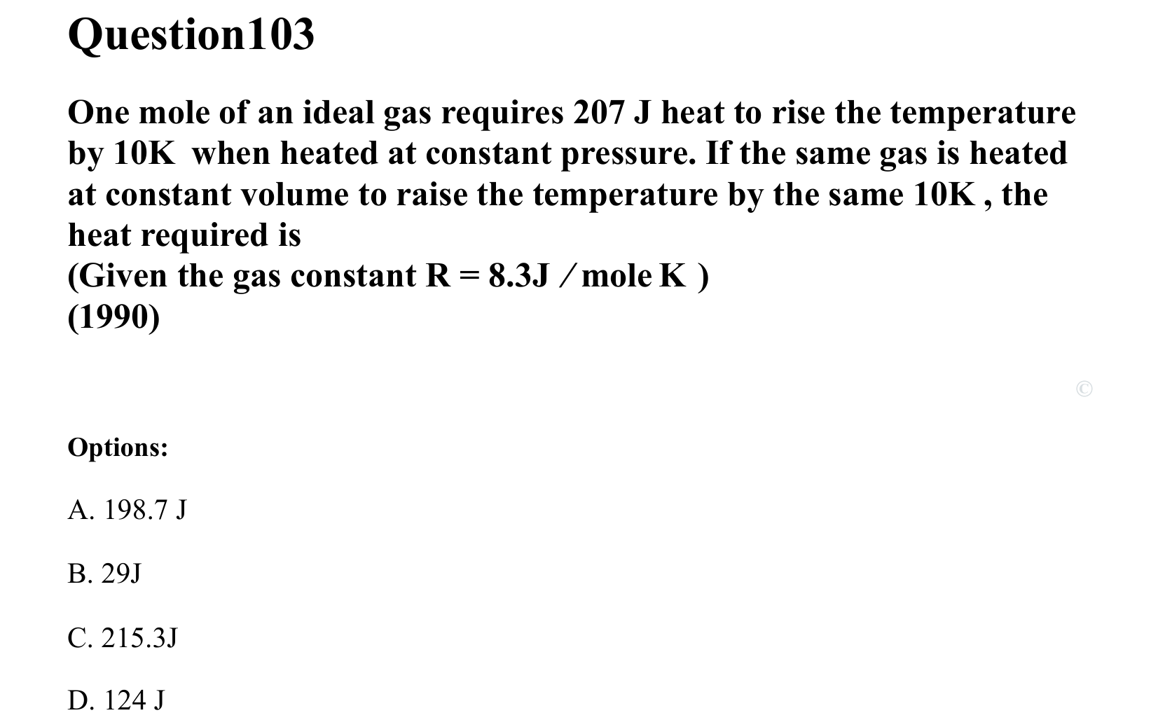 Thermal Properties Thermodynamics and Kinetic Theory question 103