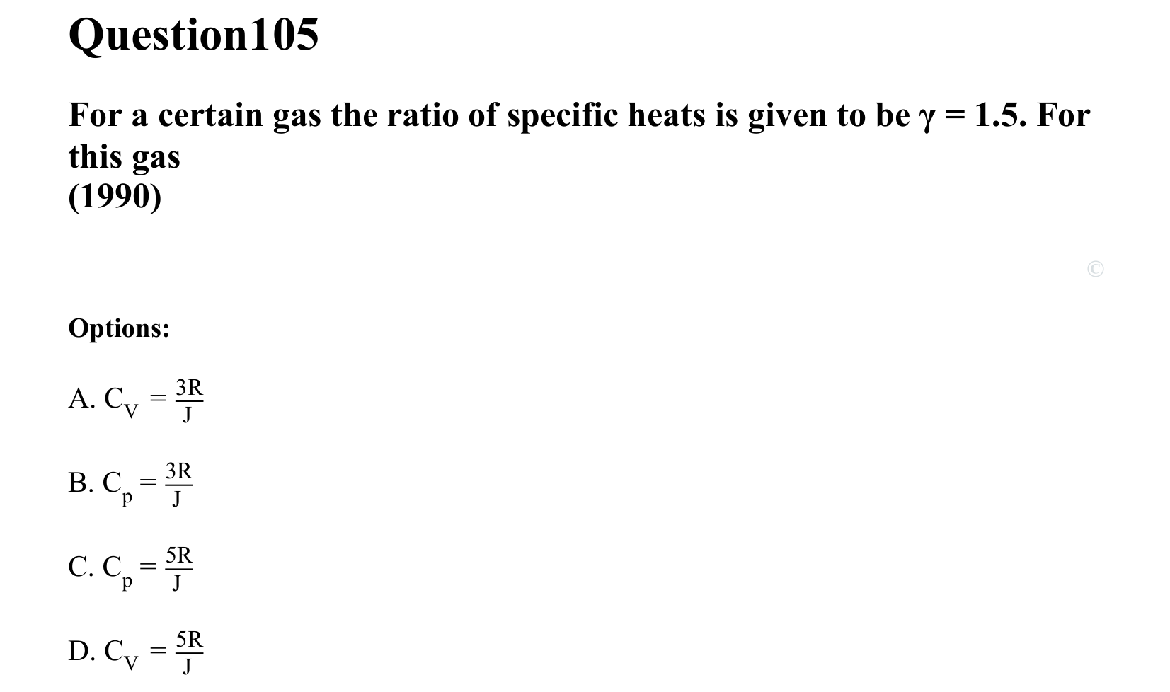 Thermal Properties Thermodynamics and Kinetic Theory question 105
