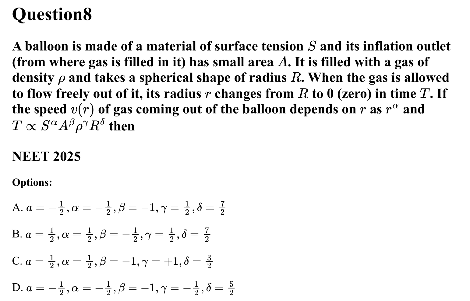 Units and Measurements question 8
